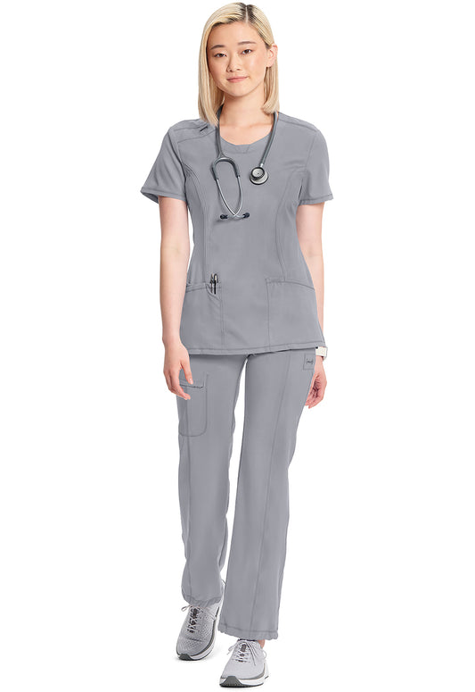 Infinity 2624A Women's Round Neck Scrub Top Grey