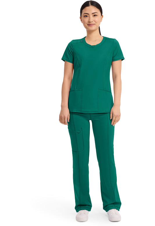 Infinity 2624A Women's Round Neck Scrub Top Hunter Green