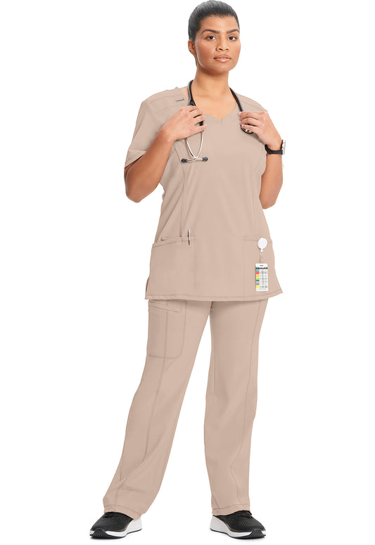 Infinity 2624A Women's Round Neck Scrub Top Khaki