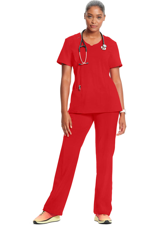 Infinity 2624A Women's Round Neck Scrub Top Red