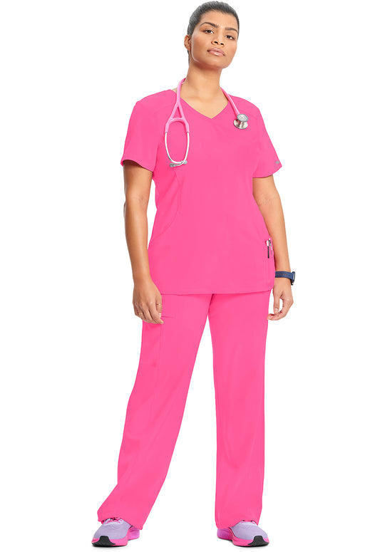 Infinity 2625A Women's Mock Wrap Scrub Top Carmine Pink