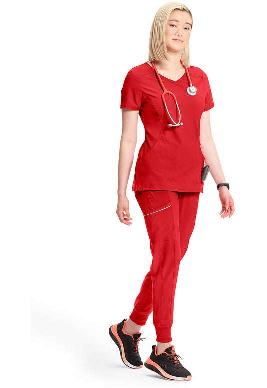 Infinity 2625A Women's Mock Wrap Scrub Top Red