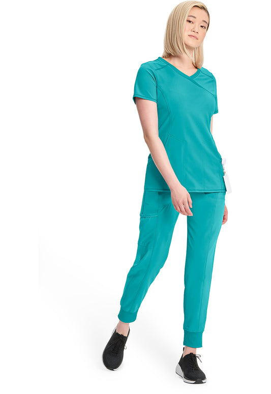 Infinity 2625A Women's Mock Wrap Scrub Top Teal Blue