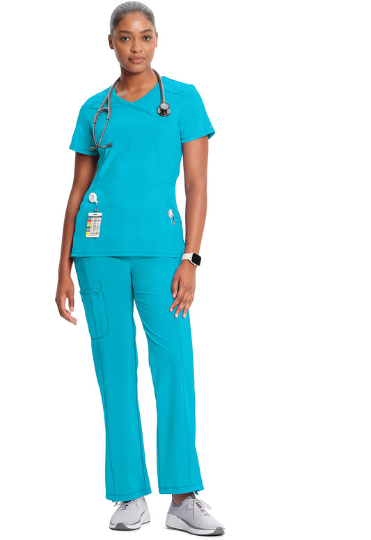 Infinity 2625A Women's Mock Wrap Scrub Top Turquoise