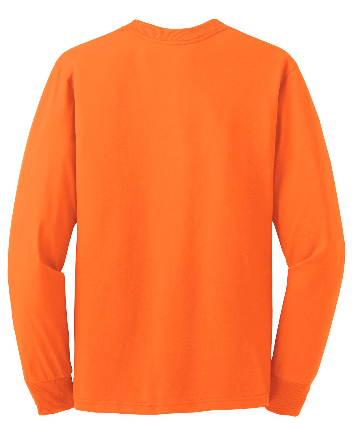 Jerzees Dri-Power 50/50 Cotton/Poly Long Sleeve T-Shirt. 29LS Safety Orange