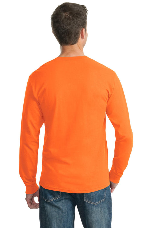 Jerzees Dri-Power 50/50 Cotton/Poly Long Sleeve T-Shirt. 29LS Safety Orange