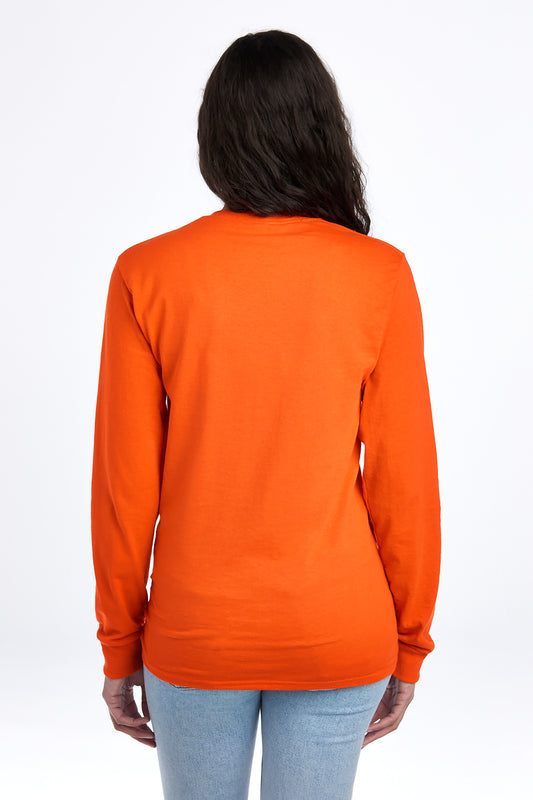 Jerzees Dri-Power 50/50 Cotton/Poly Long Sleeve T-Shirt. 29LS Burnt Orange