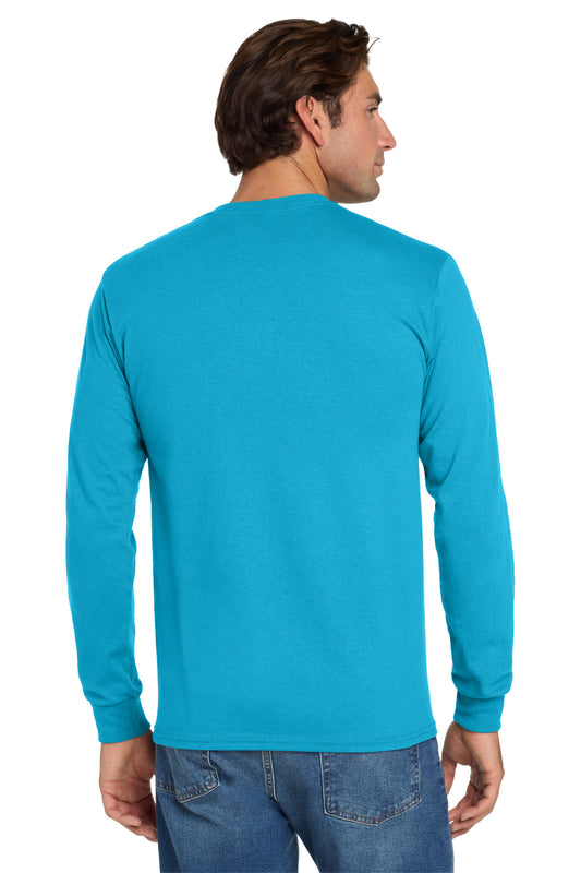Jerzees Dri-Power 50/50 Cotton/Poly Long Sleeve T-Shirt. 29LS California Blue