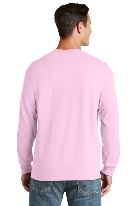 Jerzees Dri-Power 50/50 Cotton/Poly Long Sleeve T-Shirt. 29LS Classic Pink