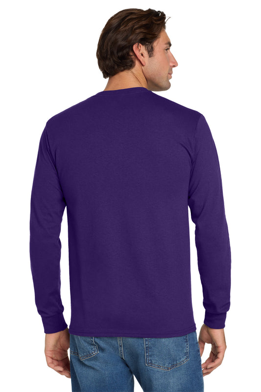 Jerzees Dri-Power 50/50 Cotton/Poly Long Sleeve T-Shirt. 29LS Deep Purple