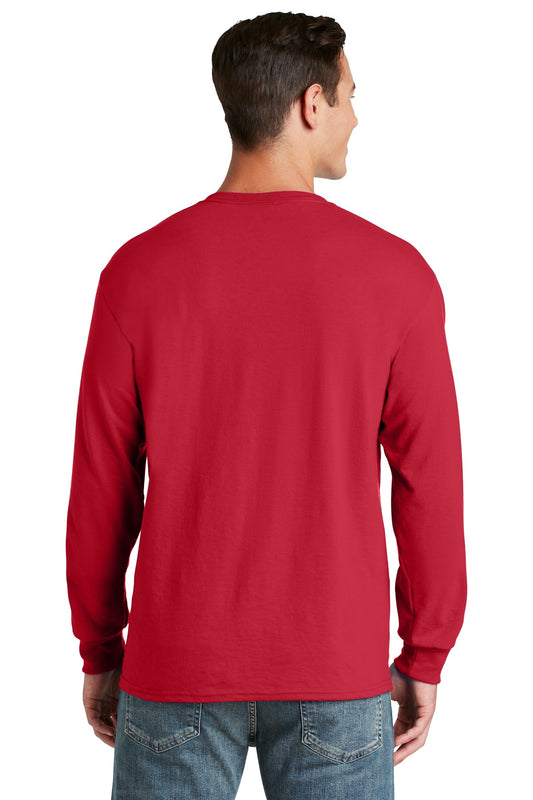 Jerzees Dri-Power 50/50 Cotton/Poly Long Sleeve T-Shirt. 29LS True Red