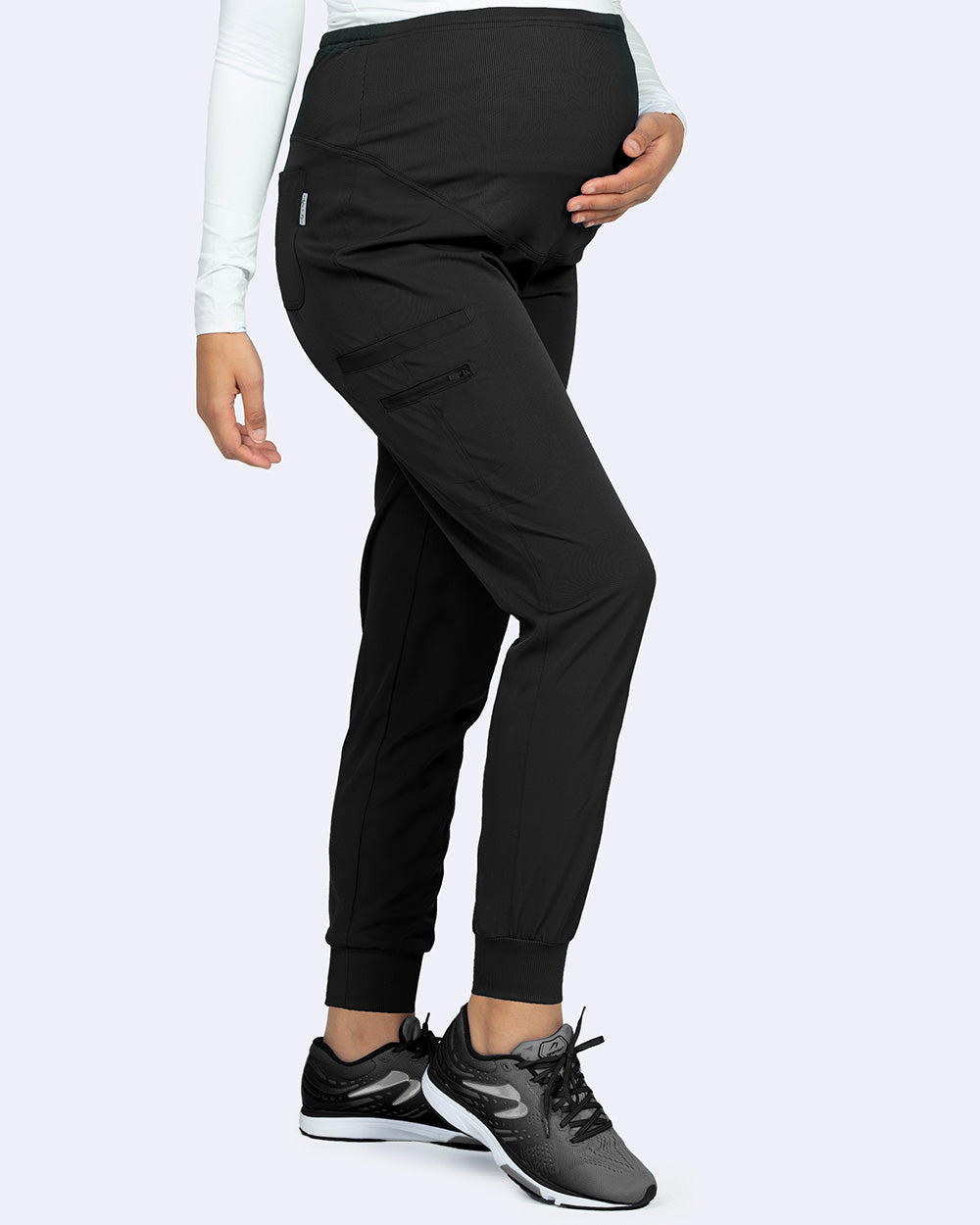 Ava & Me 3048 Ava & Me Maternity Jogger Pant Black