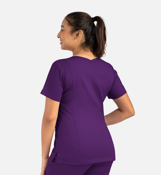 Matrix 3501 Women’s Double V-Neck Top Eggplant