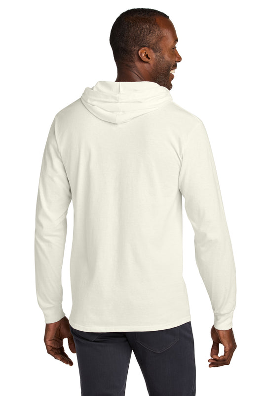Jerzees Classics Unisex Cotton Long Sleeve Hooded T-Shirt 363LH Sweet Cream Heather