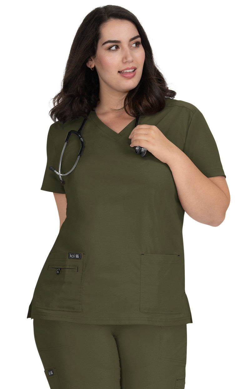 Basics 373 Becca Top Olive Green