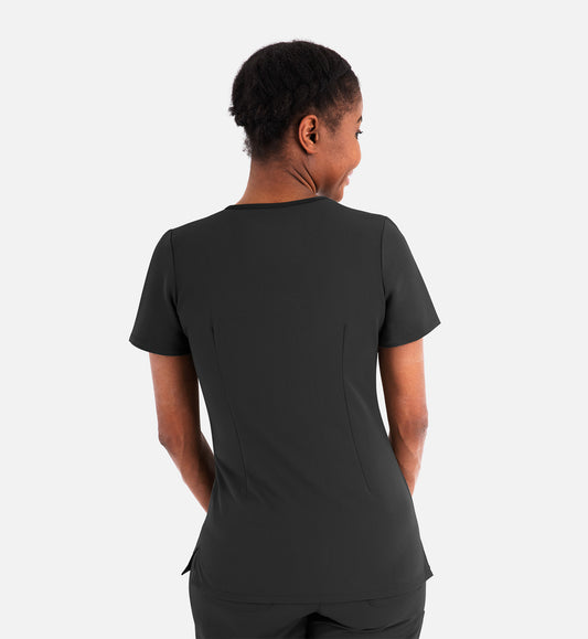 Matrix Pro 3901 Women's Layered V-Neck Top Black