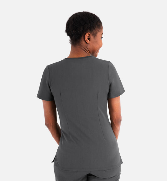 Matrix Pro 3901 Women's Layered V-Neck Top Heather Grey
