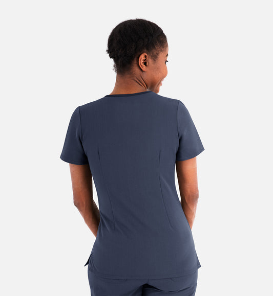 Matrix Pro 3901 Women's Layered V-Neck Top Heather Navy