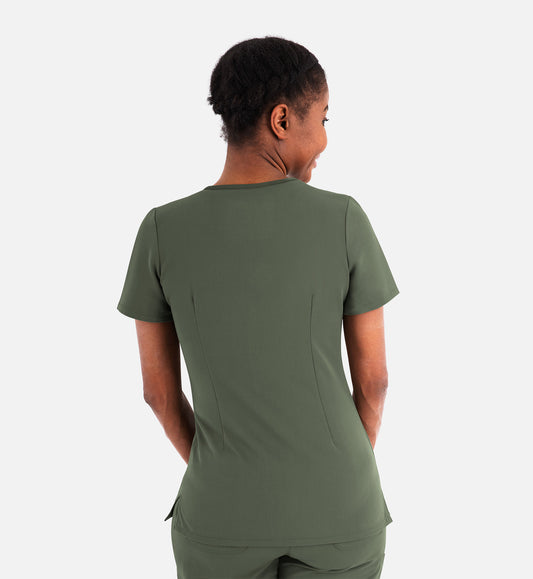 Matrix Pro 3901 Women's Layered V-Neck Top Olive