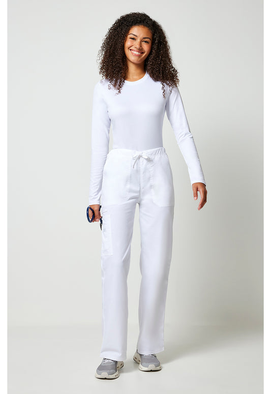 Workwear Core Stretch 4043 Unisex Unisex Drawstring Cargo Scrub Pants White