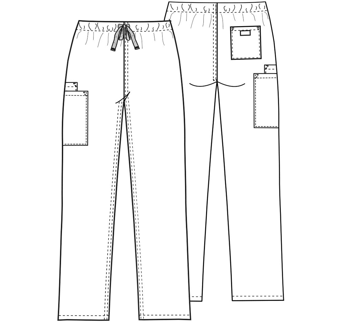 Workwear Originals 4100 Unisex Unisex Drawstring Cargo Scrub Pants Pewter