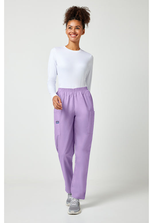 Workwear Originals 4200 Women's Natural Rise Tapered Pull-On Cargo Scrub Pants Orchid