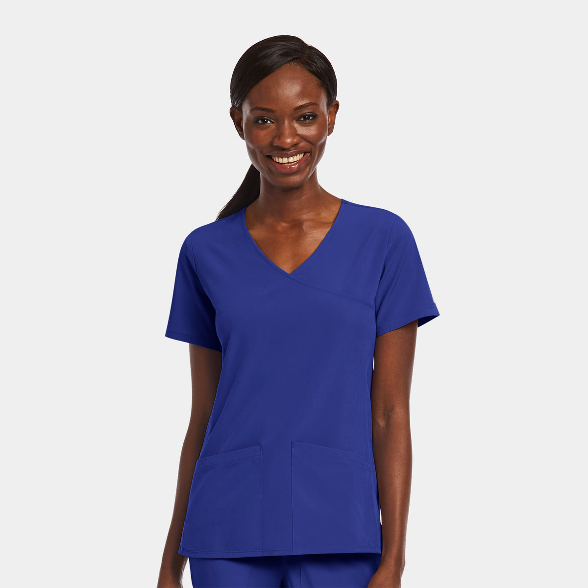 Matrix Impulse 4521 Women's Mock Wrap Top Galaxy Blue