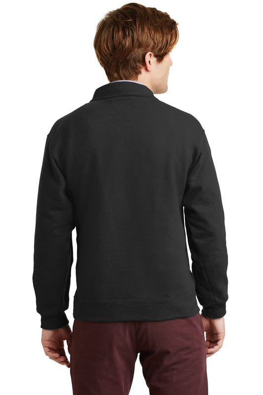 Jerzees Super Sweats NuBlend 1/4-Zip Sweatshirt with Cadet Collar. 4528M Black