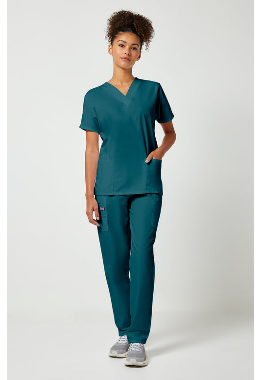 Workwear Originals 4700 Women's V-Neck Scrub Top Caribbean Blue