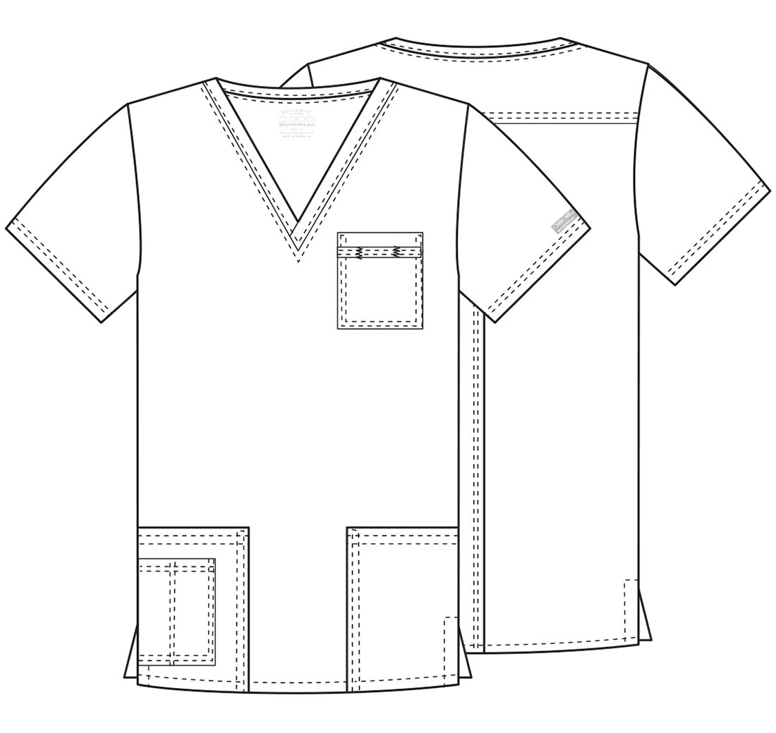 Workwear Core Stretch 4725 Unisex Unisex V-Neck Scrub Top Black