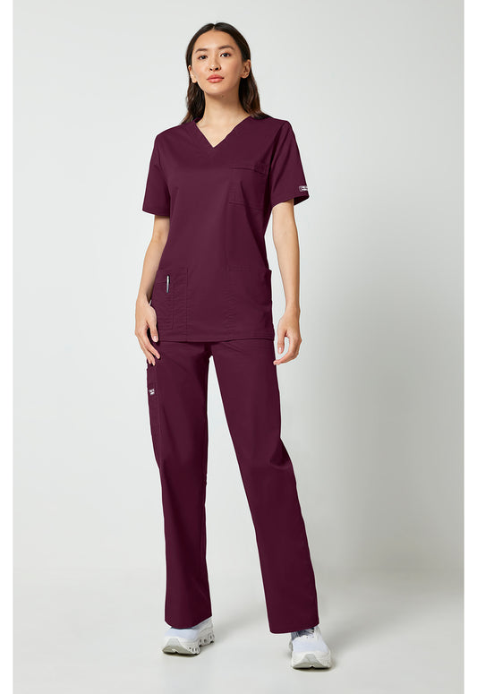 Workwear Core Stretch 4725 Unisex Unisex V-Neck Scrub Top Wine