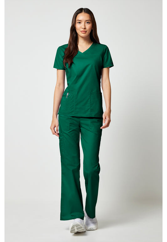 Workwear Core Stretch 4727 Women's V-Neck Scrub Top Hunter Green