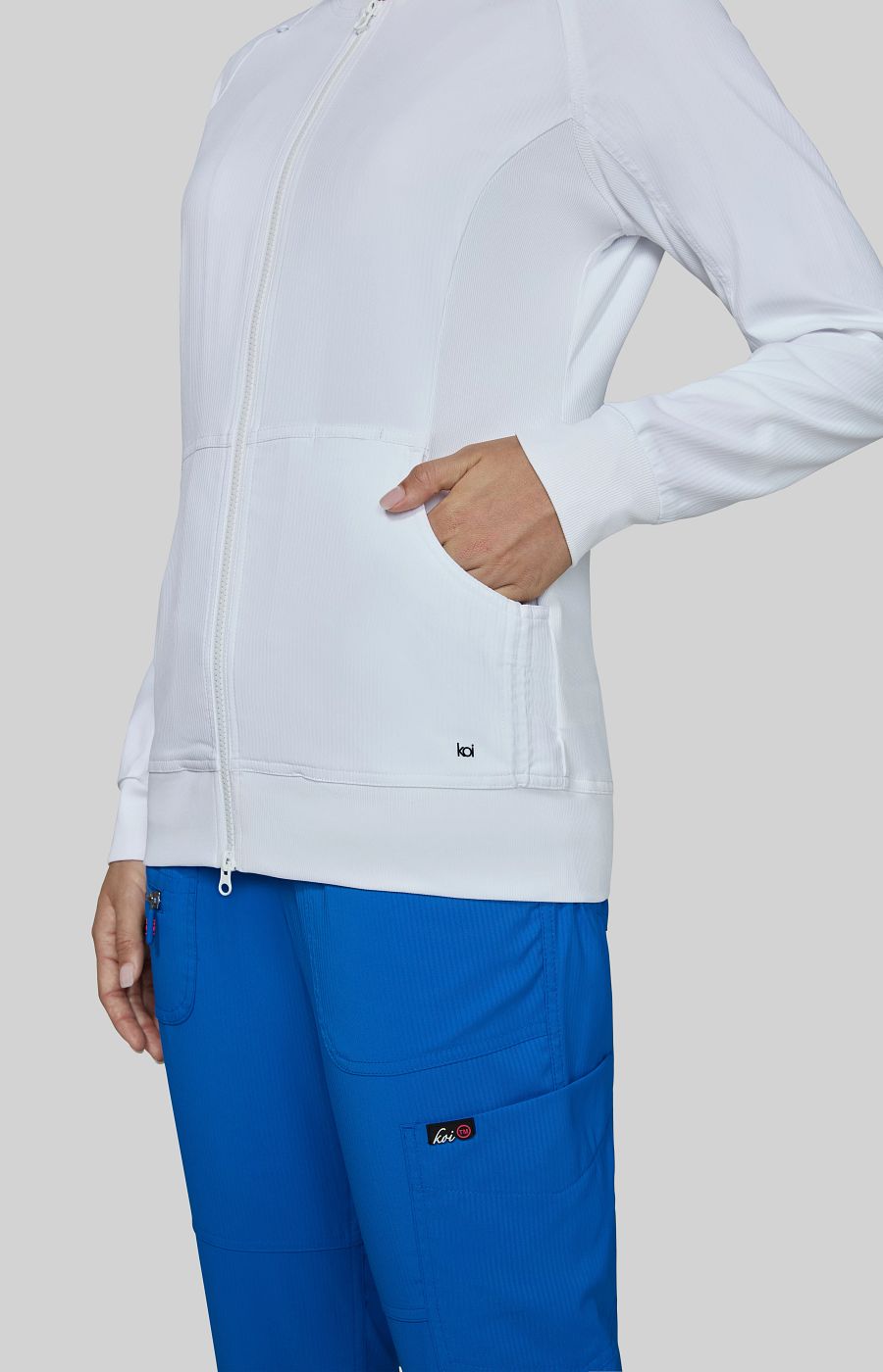 Scrubs Essentials Athena Women's 5-Pocket Jacket White
