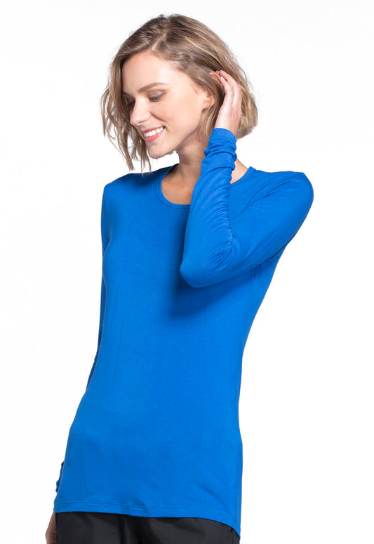 Originals 4881 Long Sleeve Underscrub Knit Tee Royal Model Image Right Side | Cherokee Workwear
