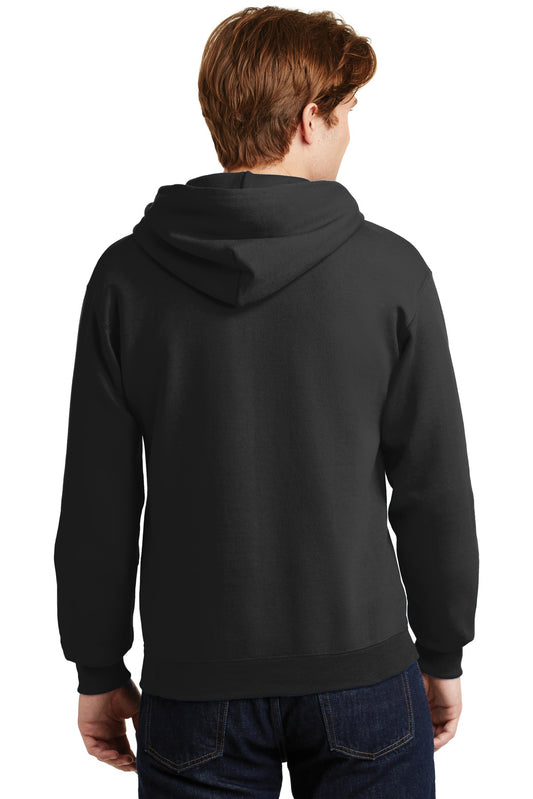 Jerzees Super Sweats NuBlend Pullover Hooded Sweatshirt. 4997M Black Heather