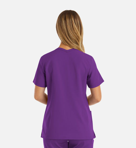 Momentum 5001 Women's Double V-Neck Top Eggplant