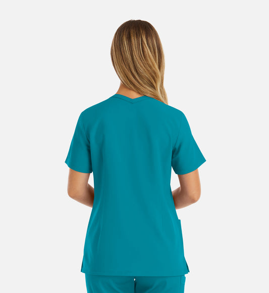 Momentum 5001 Women's Double V-Neck Top Teal
