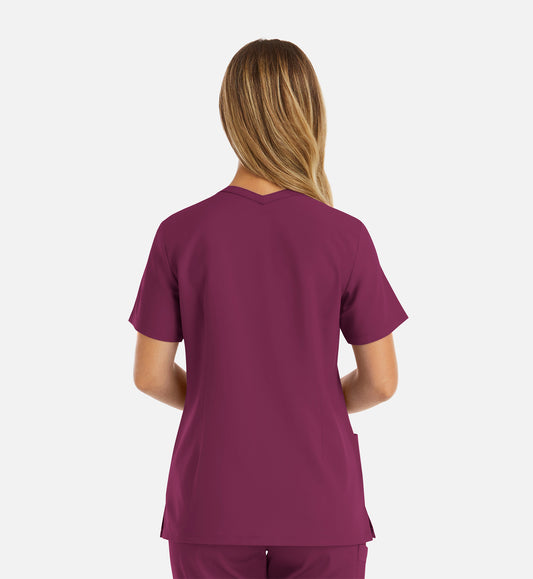 Momentum 5001 Women's Double V-Neck Top Wine