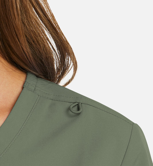 Momentum 5002 Women's Mock Wrap Top Olive