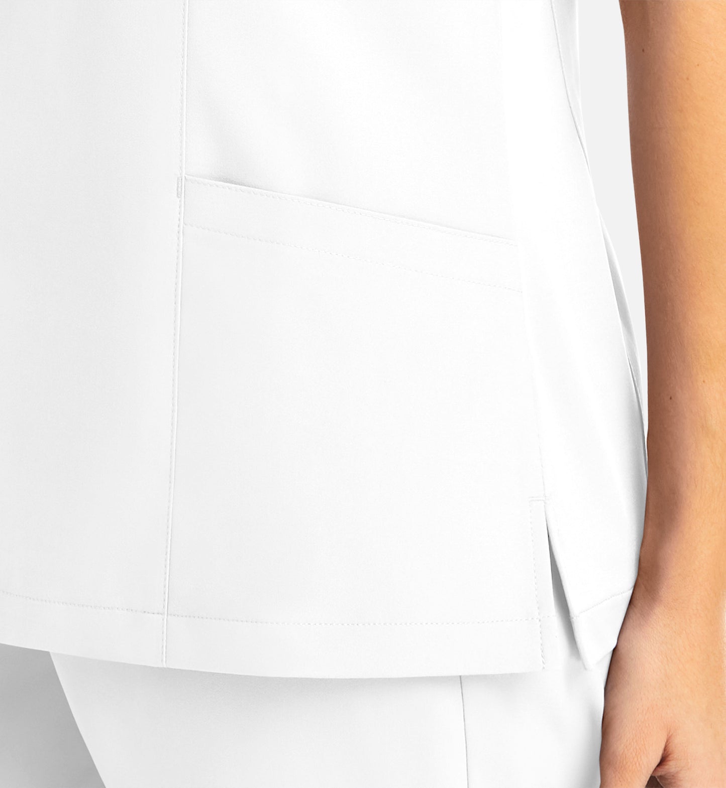 Momentum 5002 Women's Mock Wrap Top White