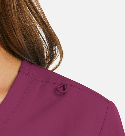 Momentum 5002 Women's Mock Wrap Top Wine