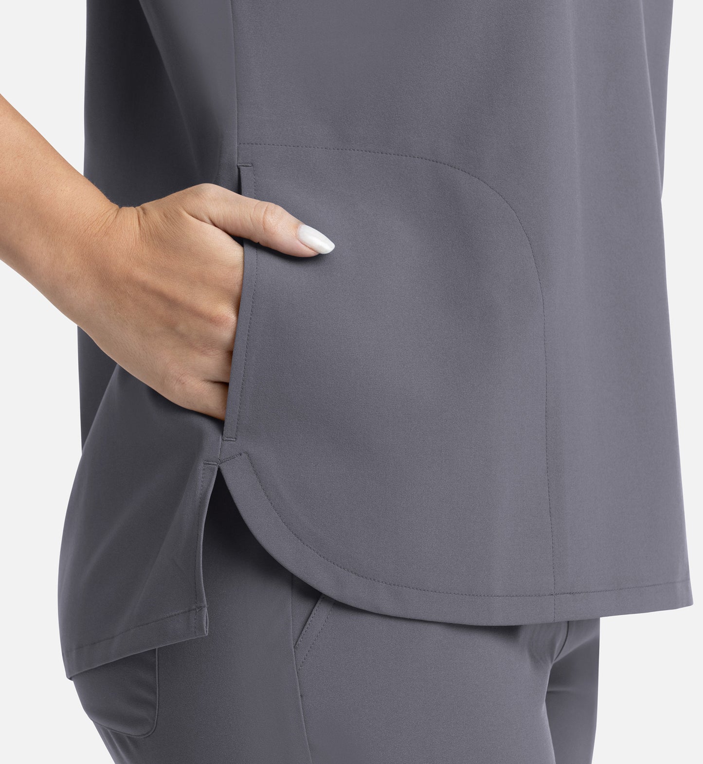 Momentum 5003 Women's Tuckable Dolman Top Pewter