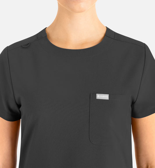 Momentum 5005 Women’s Tuckable Round Neck Top Black