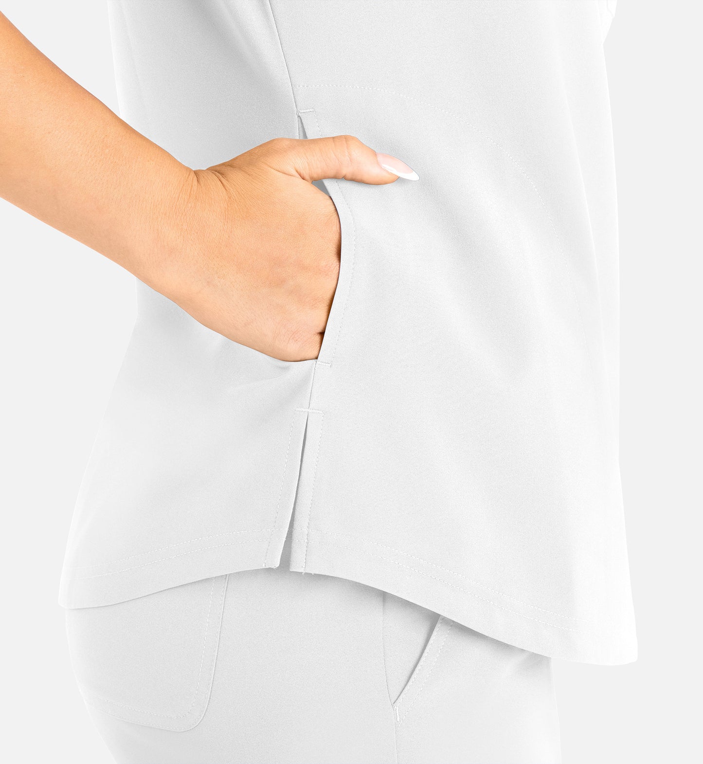 Momentum 5005 Women’s Tuckable Round Neck Top White