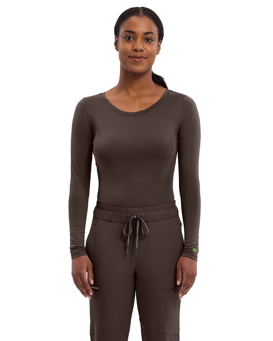 Knits 5047 Women's Melissa Scrub Top Dark Chocolate