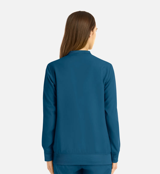 Cleveland Clinic Momentum 5061 Women's Full Zip Bomber Jacket Caribbean Blue