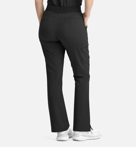 Momentum 5093 Women's Full Elastic Band Flare Leg Pants Black