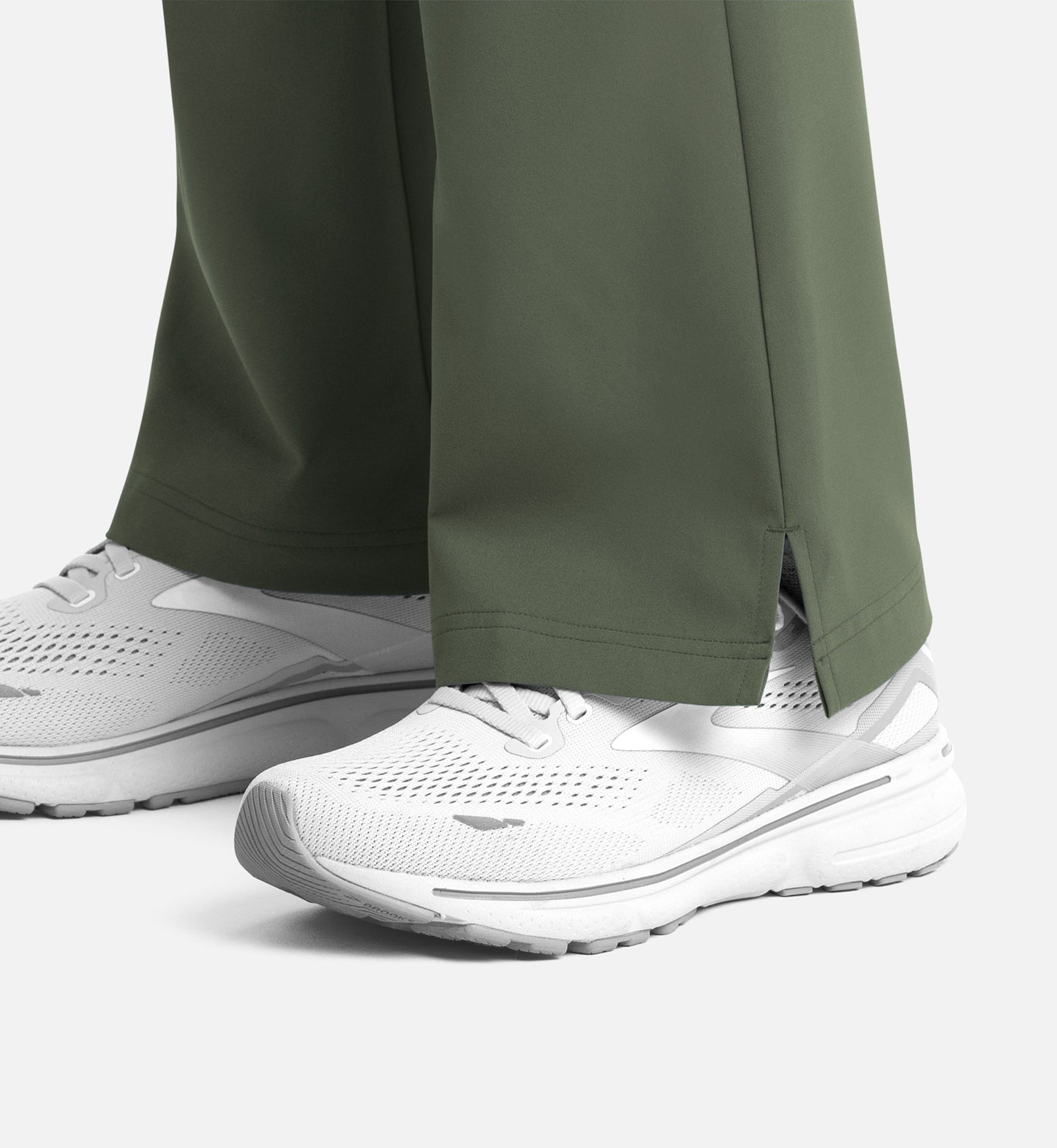 Momentum 5093 Women's Full Elastic Band Flare Leg Pants Olive