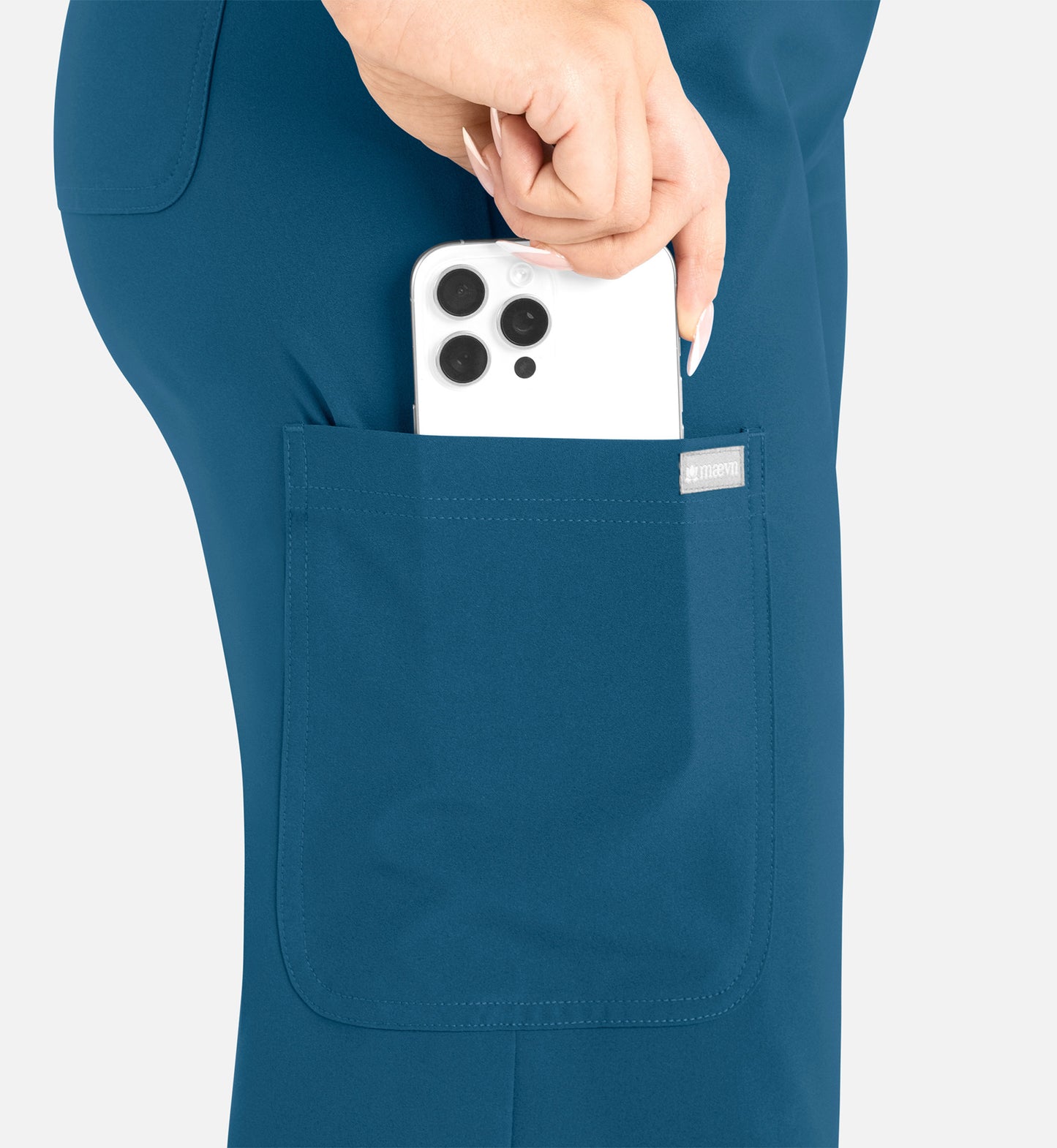 Momentum 5094 Women’s High Waist Full Elastic Wide Leg Pant Caribbean Blue