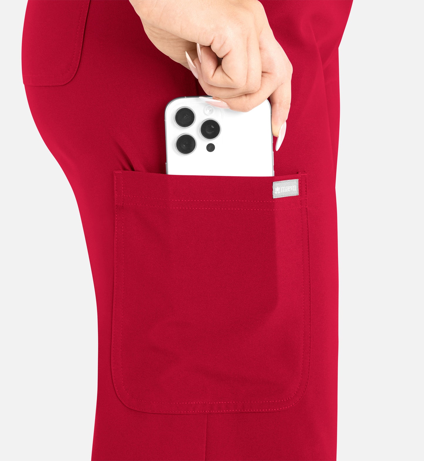 Momentum 5094 Women’s High Waist Full Elastic Wide Leg Pant Red